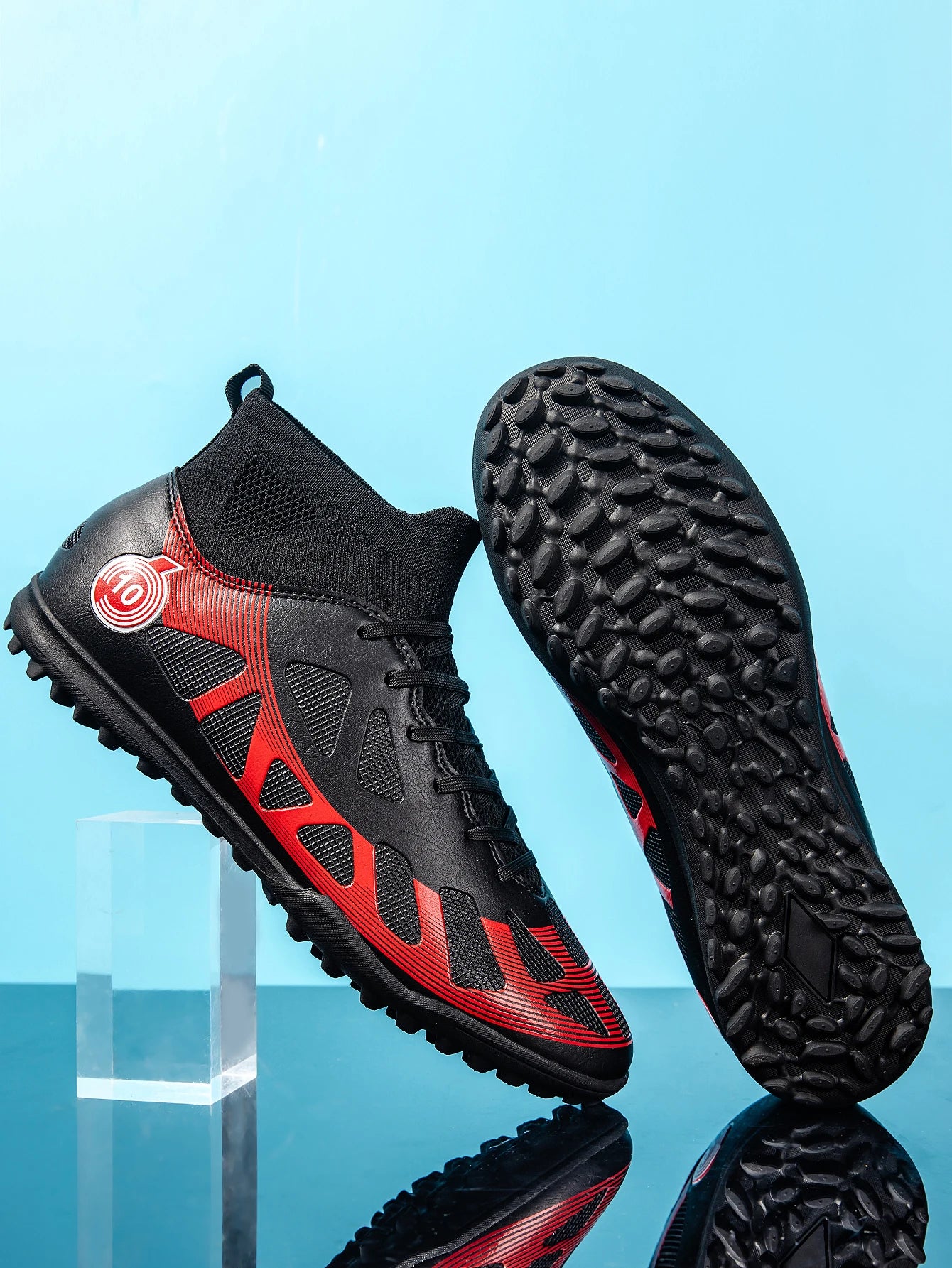 Men's Sports Football Shoes Fg/Ag Long Nail Adult Artificial Grassland Durable Training Specific Shoes High-Tops Non Slip Shoes