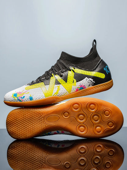 Professional Men's Indoor Flat Bottomed Football Shoes Adult Durable Comfortable Training Shoes Teenagers Non Slip Soccer Shoes