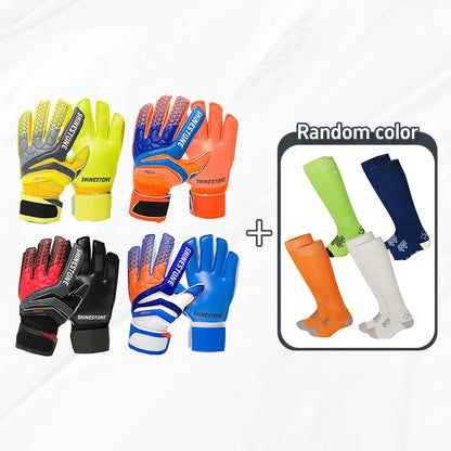 Shinestone Kids Adults Size Soccer Goalkeeper Gloves Professional Thick Latex Football Goalkeeper Gloves With Finger Protection