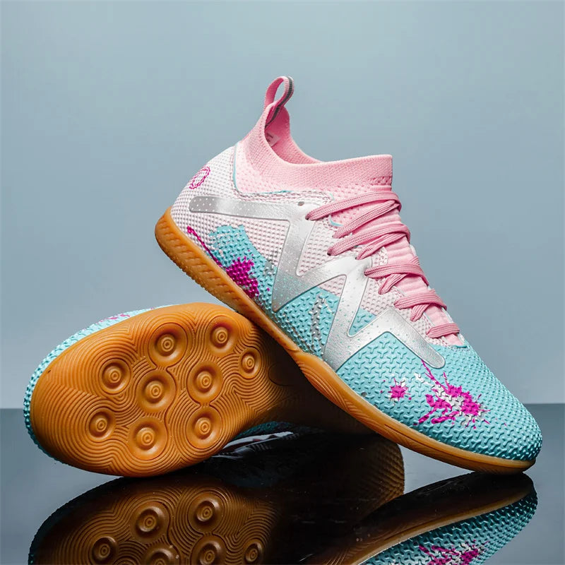 Fashion Pink Football Boots Man Turf Training Society Soccer Cleats Men Women Futsal Shoes Non-Slip Durable Soccer Shoes For Men