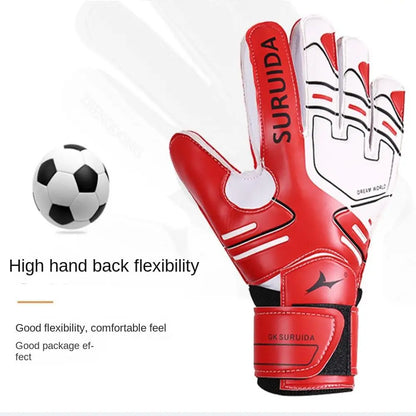 1 Pair Size 5-10 Goalkeeper Gloves Thickened Anti Slip Kids Football Goalie Gloves Professional Cushioning