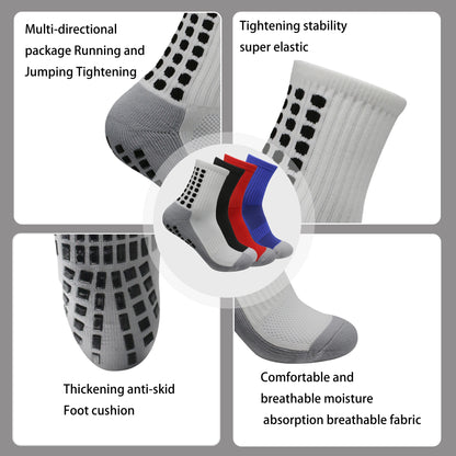 4PCS Set Non-Slip Viscose Football Socks with Drawstring Bag for Men & Women Outdoor Sports Running Basketball Leg Bandage