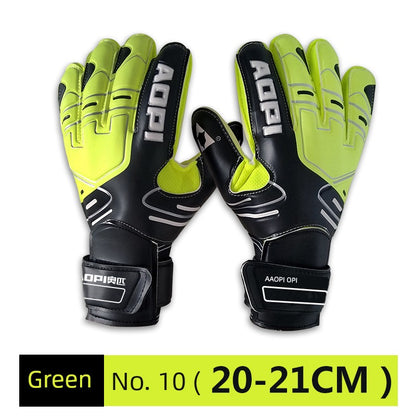 Football Goalkeeper Gloves Goalkeeper Adult and Children Professional Finger Guard Thickened Latex Non Slip Abrasion Resistant Gantry Gloves