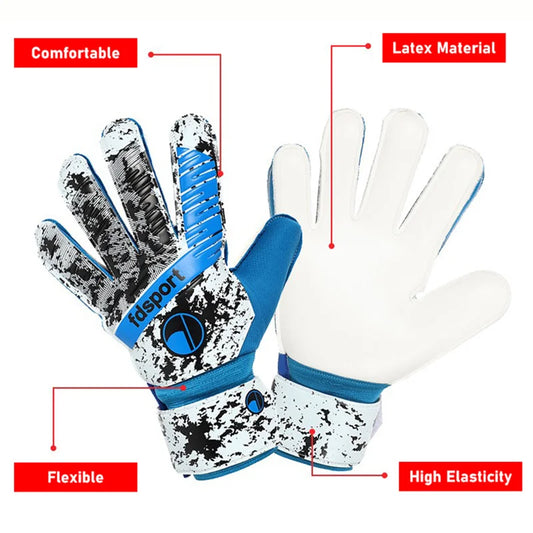 Childs Soccer Goalkeeper Gloves Teens Latex Thickened Protection Goalkeeper Gloves Football Goalie Non-slip Gloves for Training