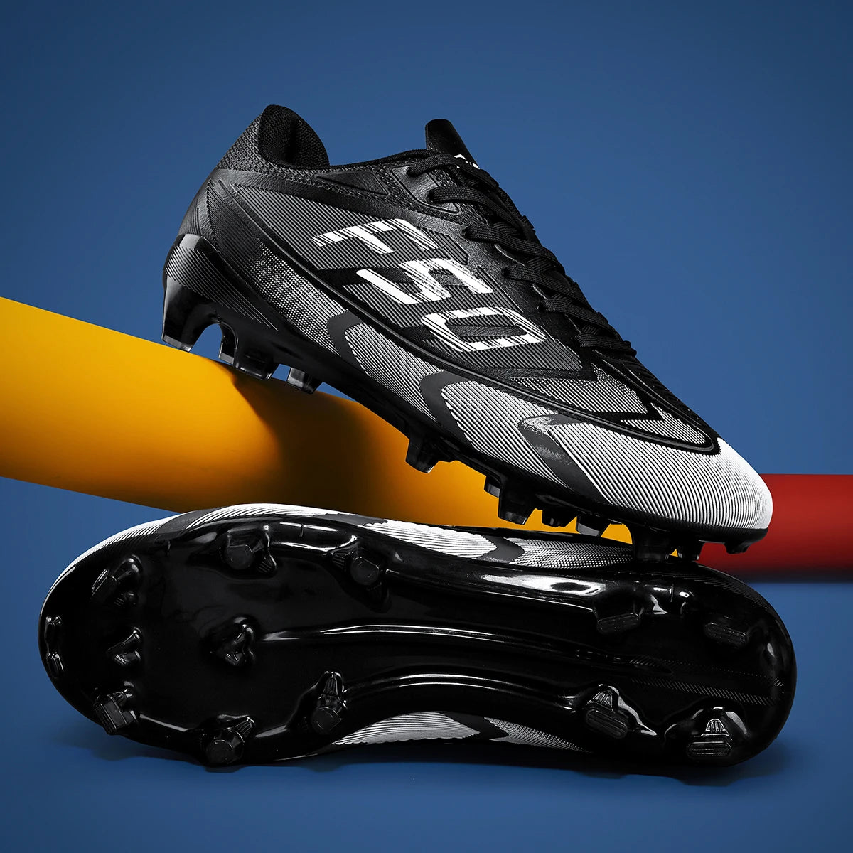 Low-cut football shoes with long studs for adults, men and women, sports anti-skid wear-resistant competition training shoes