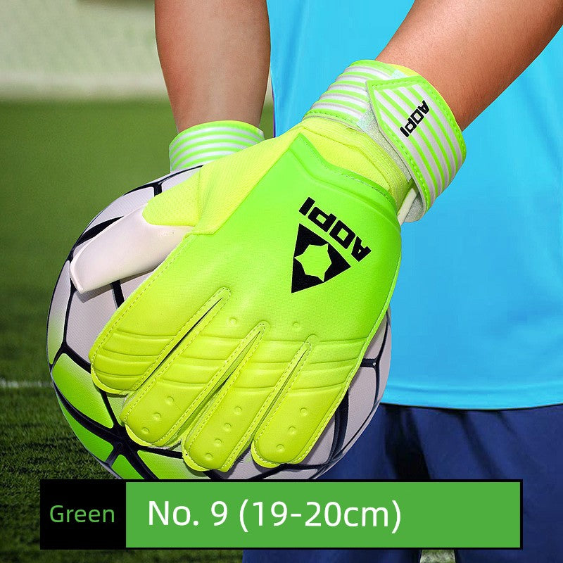 Football Goalkeeper Gloves Goalkeeper Adult and Children Professional Finger Guard Thickened Latex Non Slip Abrasion Resistant Gantry Gloves
