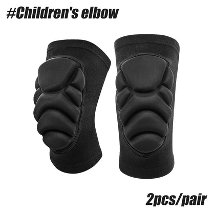 1Pair Thick Sponge Knee & Elbow Pads for Kids/Youth - Heavy-Duty Protective Gear for Basketball - Non-Slip Breathable Design