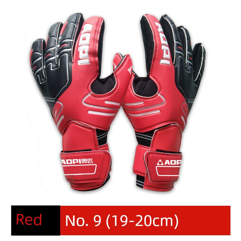 Football Goalkeeper Gloves Goalkeeper Adult and Children Professional Finger Guard Thickened Latex Non Slip Abrasion Resistant Gantry Gloves