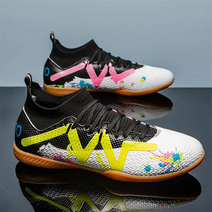 Fashion Pink Football Boots Man Turf Training Society Soccer Cleats Men Women Futsal Shoes Non-Slip Durable Soccer Shoes For Men