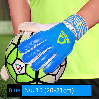 Football Goalkeeper Gloves Goalkeeper Adult and Children Professional Finger Guard Thickened Latex Non Slip Abrasion Resistant Gantry Gloves