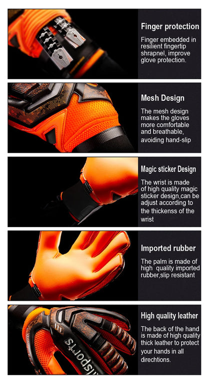 New Design Professional Soccer Goalkeeper Glvoes Latex Finger Protection Children Adults Football Goalie Gloves