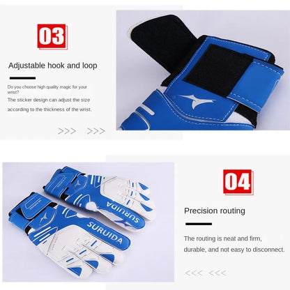1 Pair Size 5-10 Goalkeeper Gloves Thickened Anti Slip Kids Football Goalie Gloves Professional Cushioning