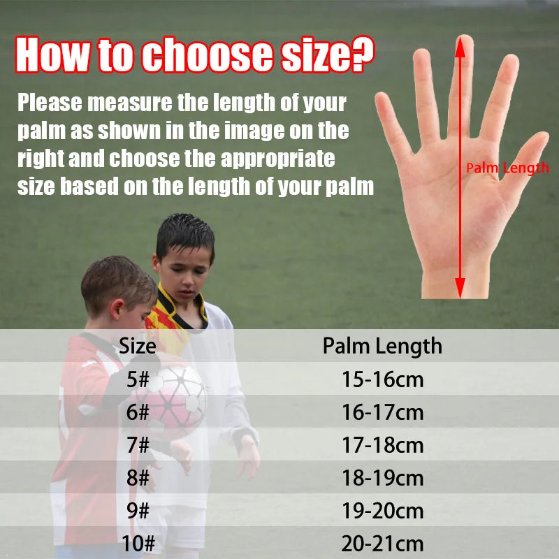 Childs Soccer Goalkeeper Gloves Teens Latex Thickened Protection Goalkeeper Gloves Football Goalie Non-slip Gloves for Training