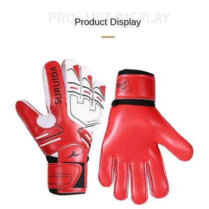 1 Pair Size 5-10 Goalkeeper Gloves Thickened Anti Slip Kids Football Goalie Gloves Professional Cushioning