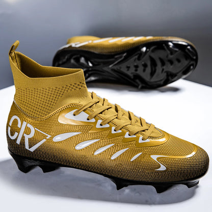 Men's Sports Football Shoes Fg/Ag Long Nail Adult Artificial Grassland Durable Training Specific Shoes High-Tops Non Slip Shoes