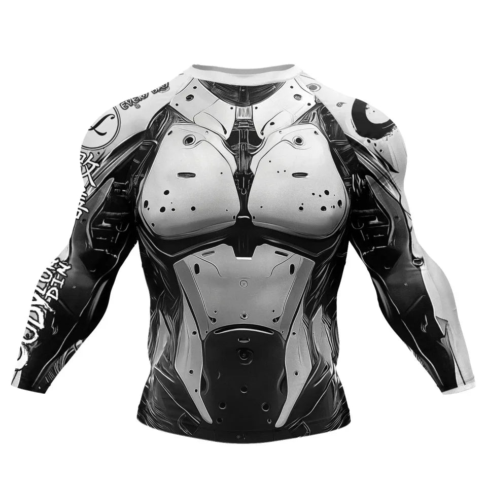 MMA Rash Guard T-shirt Rashguard For Men BJJ Jiu Jitsu & Kickboxing Compression Shirts Sport Boxing Fightwear for Muay Thai Tops
