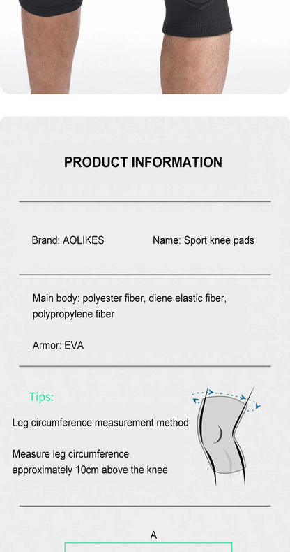 AOLIKES 1 Pair Knee Pads, Anti-Slip Collision Avoidance Kneepads with Thick EVA Foam, for Volleyball, Football Dance Knee Sleeve