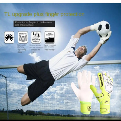 1 Pair Size 5-10 Goalkeeper Gloves Thickened Anti Slip Kids Football Goalie Gloves Professional Cushioning