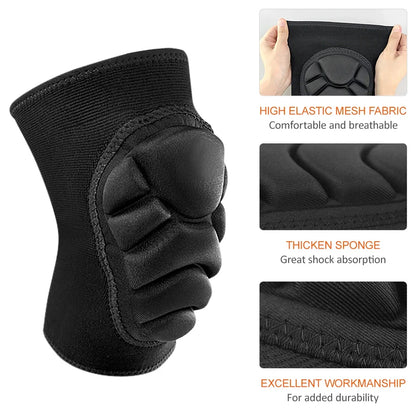 1Pair Thick Sponge Knee & Elbow Pads for Kids/Youth - Heavy-Duty Protective Gear for Basketball - Non-Slip Breathable Design