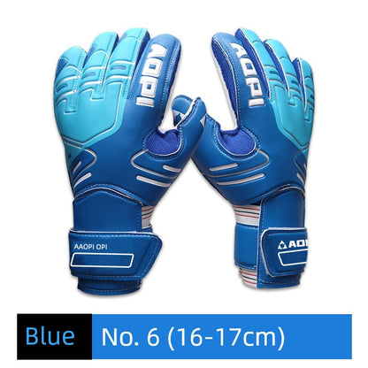 Football Goalkeeper Gloves Goalkeeper Adult and Children Professional Finger Guard Thickened Latex Non Slip Abrasion Resistant Gantry Gloves