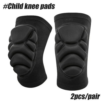 1Pair Thick Sponge Knee & Elbow Pads for Kids/Youth - Heavy-Duty Protective Gear for Basketball - Non-Slip Breathable Design