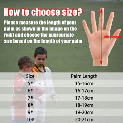 Childs Soccer Goalkeeper Gloves Teens Latex Thickened Protection Goalkeeper Gloves Football Goalie Non-slip Gloves for Training