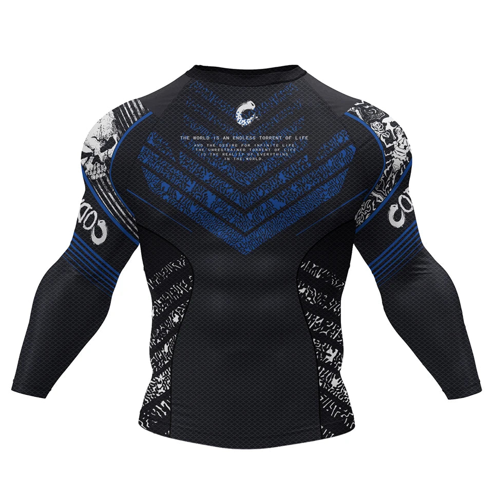 MMA Rash Guard T-shirt Rashguard For Men BJJ Jiu Jitsu & Kickboxing Compression Shirts Sport Boxing Fightwear for Muay Thai Tops