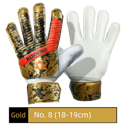 Football Goalkeeper Gloves Goalkeeper Adult and Children Professional Finger Guard Thickened Latex Non Slip Abrasion Resistant Gantry Gloves
