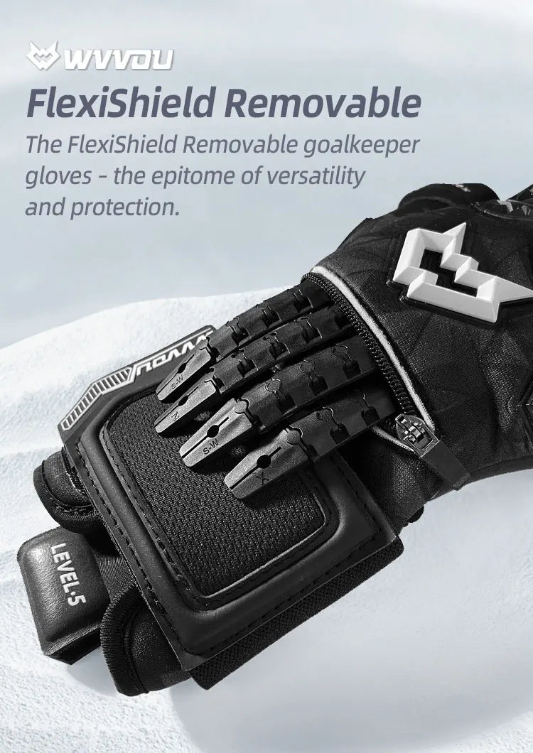 WVVOU Soccer Goalie Gloves for Adults and Youth, High Performance Goalkeeper Gloves with 5 Detachable Finger Saves