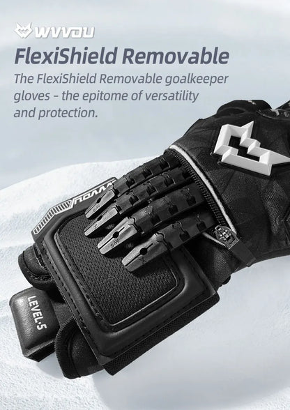 WVVOU Soccer Goalie Gloves for Adults and Youth, High Performance Goalkeeper Gloves with 5 Detachable Finger Saves