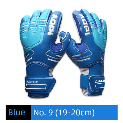 Football Goalkeeper Gloves Goalkeeper Adult and Children Professional Finger Guard Thickened Latex Non Slip Abrasion Resistant Gantry Gloves