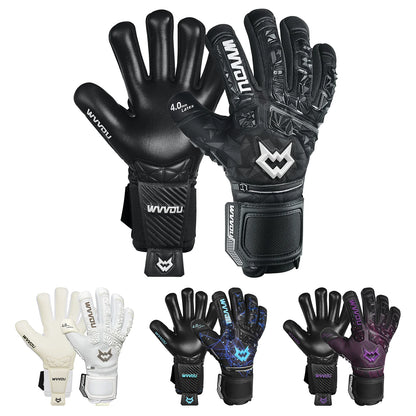 WVVOU Soccer Goalie Gloves for Adults and Youth, High Performance Goalkeeper Gloves with 5 Detachable Finger Saves