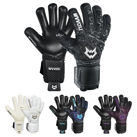 WVVOU Soccer Goalie Gloves for Adults and Youth, High Performance Goalkeeper Gloves with 5 Detachable Finger Saves