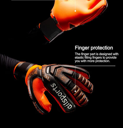 Professional Goalkeeper Gloves Men Women Kids Football Soccer Goalie Gloves 4mm Non-slip Thicken Latex Glove 5 Finger Save Guard