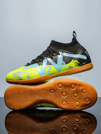 Professional Men's Indoor Flat Bottomed Football Shoes Adult Durable Comfortable Training Shoes Teenagers Non Slip Soccer Shoes
