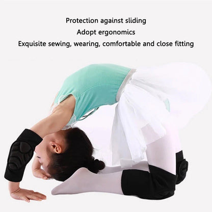 1Pair Thick Sponge Knee & Elbow Pads for Kids/Youth - Heavy-Duty Protective Gear for Basketball - Non-Slip Breathable Design