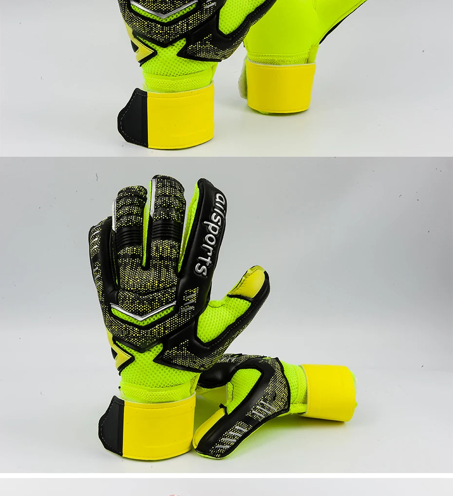 Professional Goalkeeper Gloves Men Women Kids Football Soccer Goalie Gloves 4mm Non-slip Thicken Latex Glove 5 Finger Save Guard