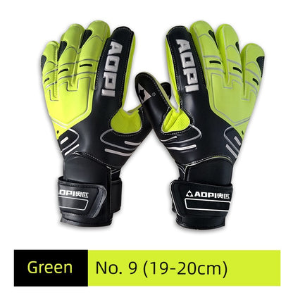 Football Goalkeeper Gloves Goalkeeper Adult and Children Professional Finger Guard Thickened Latex Non Slip Abrasion Resistant Gantry Gloves