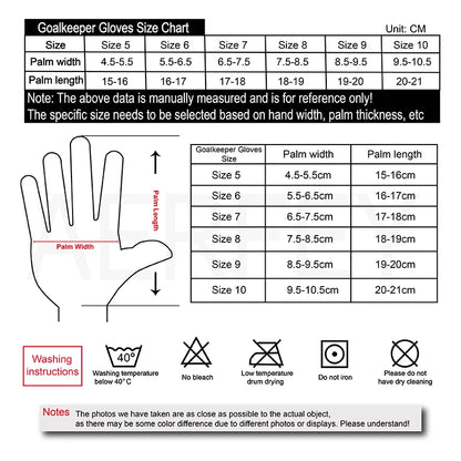 AERFEY Football Soccer Goalkeeper Gloves Thickened latex 4 mm Adults Teenager Goalkeeper Soccer Goalie Gloves