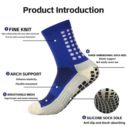 3 Pairs Set Men Grip Soccer Socks and Knee Pads Calf Sleeves Adult Youth Non Slip Leg Shin Guards for Basketball Football Sports