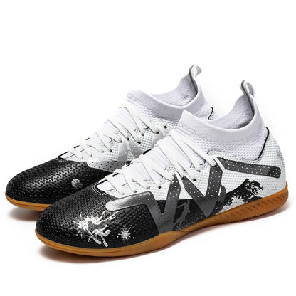 Professional Men's Indoor Flat Bottomed Football Shoes Adult Durable Comfortable Training Shoes Teenagers Non Slip Soccer Shoes