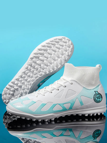 Men's Sports Football Shoes Fg/Ag Long Nail Adult Artificial Grassland Durable Training Specific Shoes High-Tops Non Slip Shoes